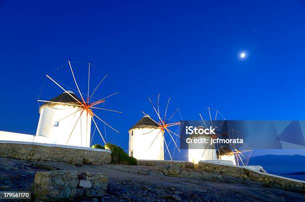 Mykonos Windmills Stock Photo - Download Image Now - Aegean Islands, Aegean Sea, Ancient