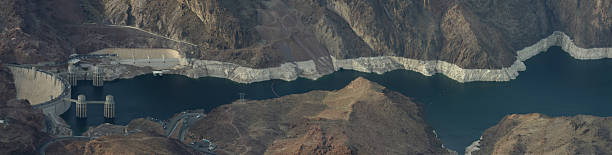 panorama do hoover dam, em nevada e arizona - boulder lake - fotografias e filmes do acervo