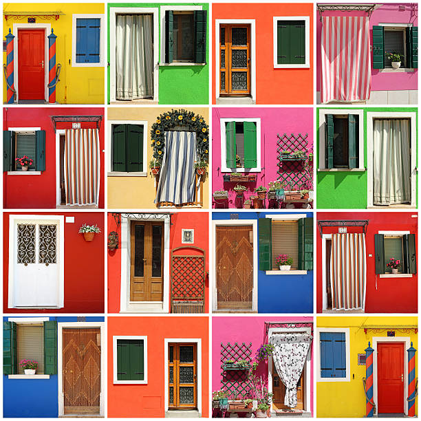 istock multicolor wall made of images vivid front doorways 179563343