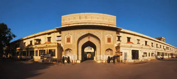 Entrance gateway to the City Palace complex, Jaipur, Rajasthan, India