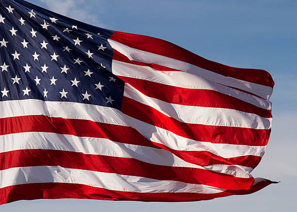 USA Flag Flying stock photo