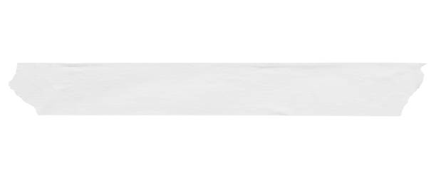 White adhesive paper tape isolated on white background