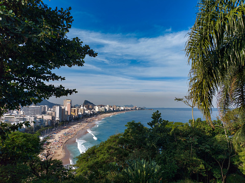 Famous Rio de Janeiro beaches seen from forest