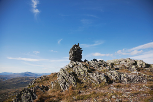 Mountain top and old cairn.