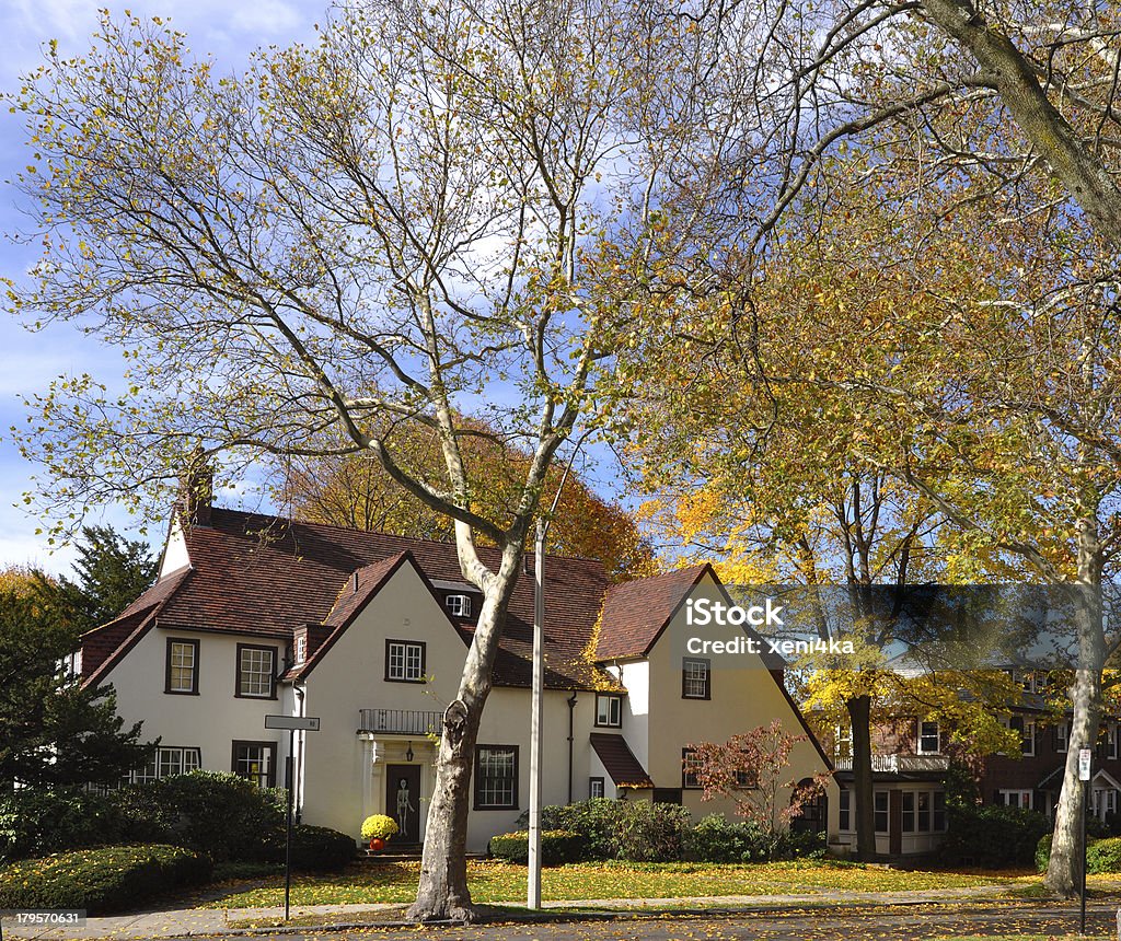 Fall in New England Fall in New England, Boston, Massachusetts, USA Residential Building Stock Photo