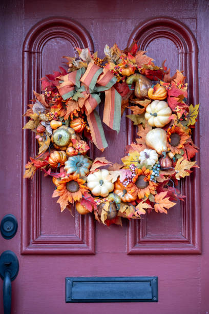 istock Harvest wreath on door 1795718196