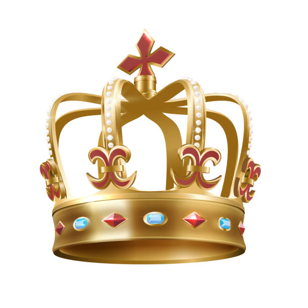 istock Realistic royal crown decorated with precious stones. Symbol of royal power. 1795718213
