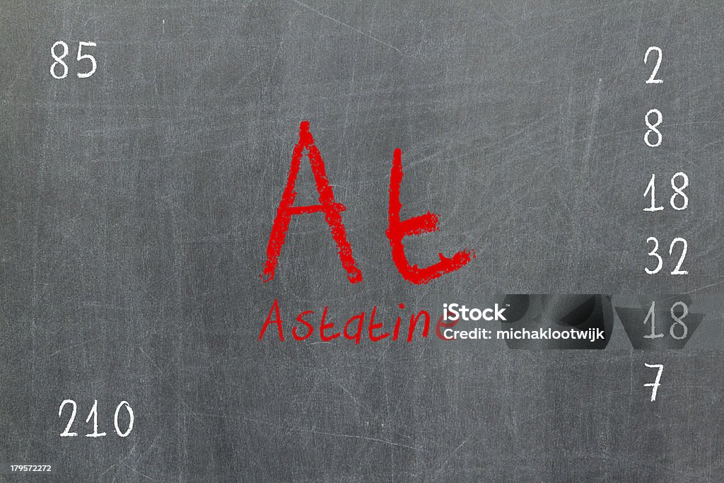Isolé tableau avec le tableau périodique des éléments, Astatine - Photo de Arobase libre de droits