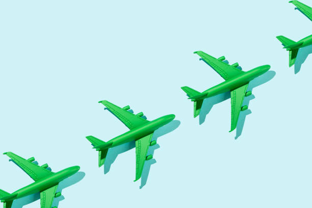 istock Sustainable aviation concept - green plane. 1795730396