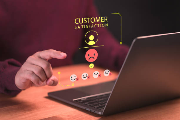 istock Member with angry emotion face on virtual screen, Bad review, client dislike service and quality, low rating, social media not good. Business service concept of customer experience dissatisfied. 1795731522