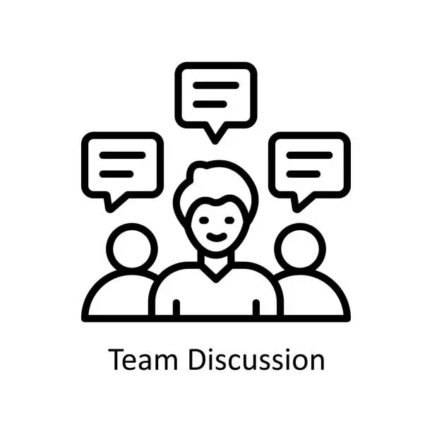 Vector illustration of Team discussion vector outline Icon Design illustration. Business And Management Symbol on White background EPS 10 File