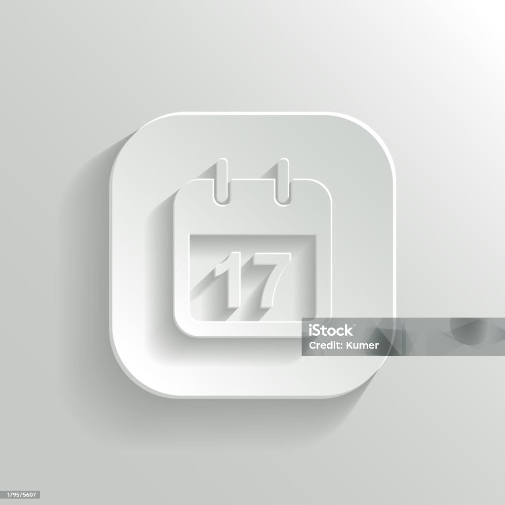 Kalender icon-Vektor-weiße app-Taste - Lizenzfrei Abstrakt Vektorgrafik