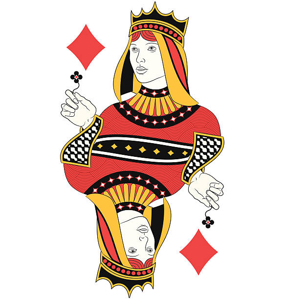 karodame keine karte - queen of diamonds stock-grafiken, -clipart, -cartoons und -symbole