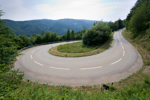 A hairpin in the alps in southern Germany