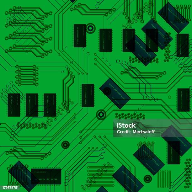 Vetores de Chip Microcircuito e mais imagens de Abstrato - Abstrato, CPU, Chip de computador