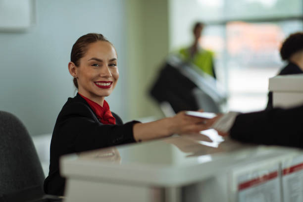 istock Female employee with a big smile 1795768477