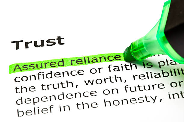 istock Green highlighter highlighting definition of trust 179577027