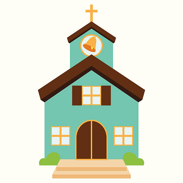 vector illustration of a cute church or chapel - chapel 幅插畫檔、美工圖案、卡通及圖標