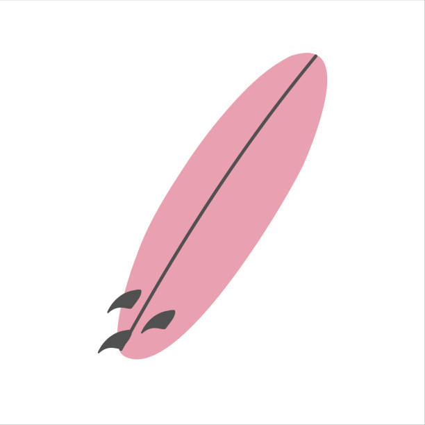 Vector hand drawn flat surfboard Vector hand drawn flat surfboard isolated on white background surf boards stock illustrations
