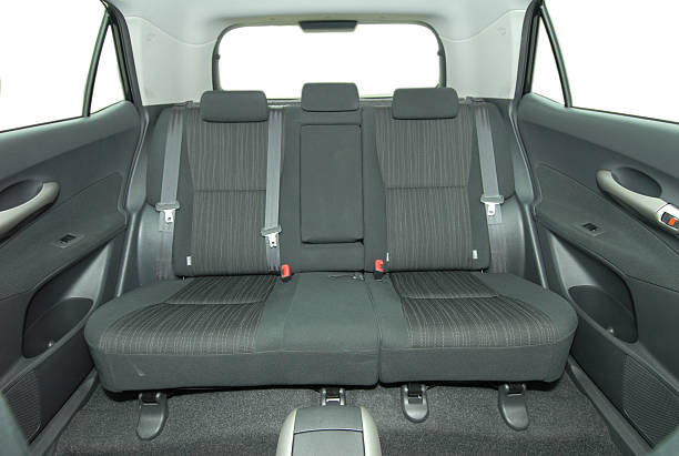Gray rear 3-seat of SUV vehicle back seat in the passenger car back seat photos stock pictures, royalty-free photos & images