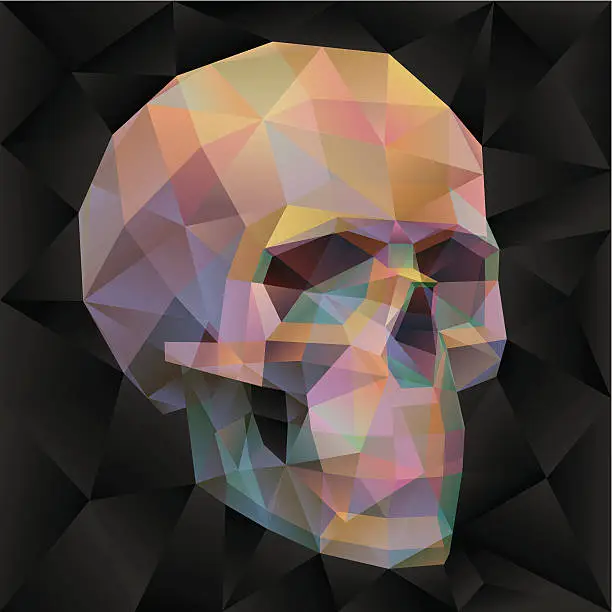 Vector illustration of background with a geometrical skull