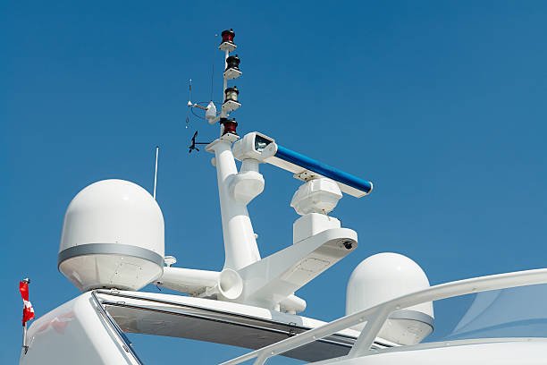 istock Radar and communication tower on a yacht 179580350