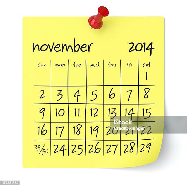 Photo libre de droit de Calendrier De Novembre 2014 banque d'images et plus d'images libres de droit de 2014 - 2014, Calendrier, Carnet