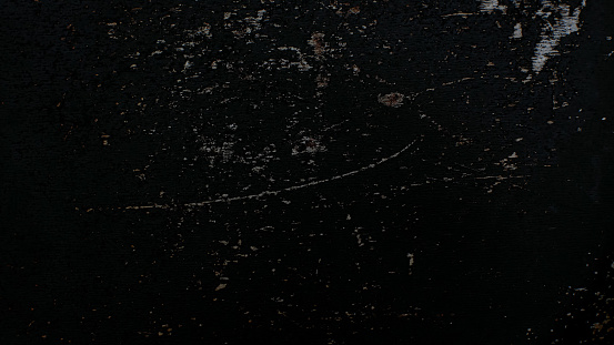 scratched black wall texture, black grunge background.