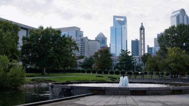 istock Fountain at Marchall Park in Charlotte, NC 1795824095