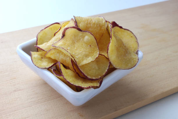 istock Sweet potato chips, nutritious food. 1795833663