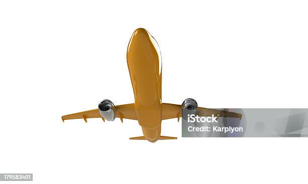 Avión Modelo De Naranja Aislado En Blanco Foto de stock y más banco de imágenes de Aislado - Aislado, Ala de avión, Arriba de