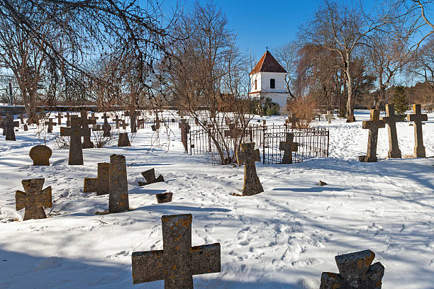 alter friedhof von st. brigitta konvent in pirita, tallinn, estland - estonia tallinn old ruin ruined stock-fotos und bilder