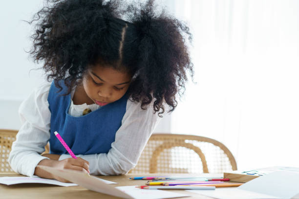 istock Girl drawing a picture. 1795855647