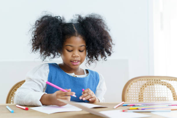 istock Girl drawing a picture. 1795855732