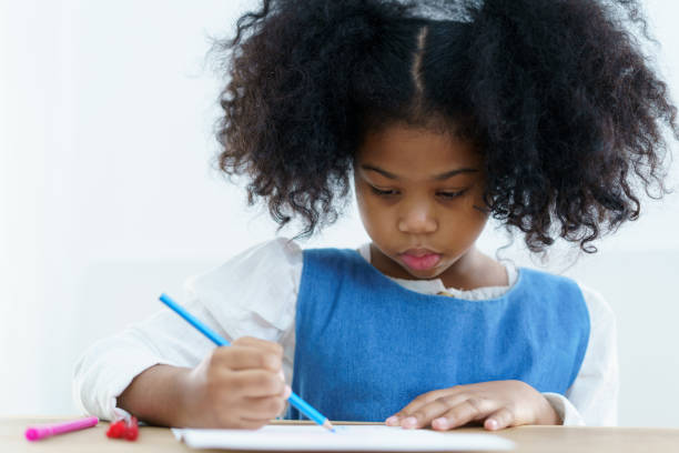 istock Girl drawing a picture. 1795856107