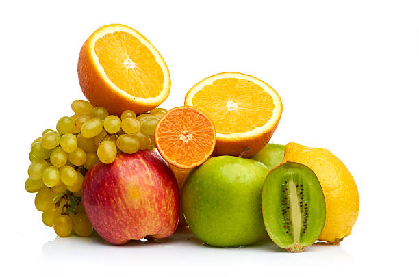 istock Composition with fruits isolated on a white 179586255