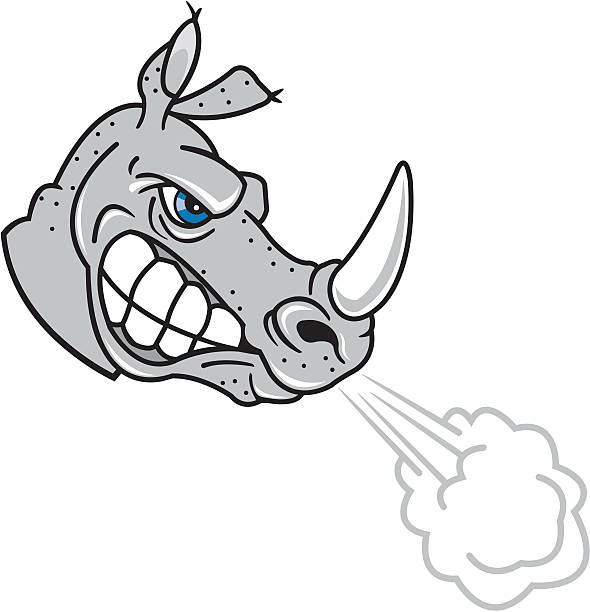 втягивать носом rhino - snorting stock illustrations