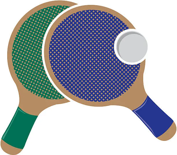 Vector illustration of Ping Pong Rackets And Ball