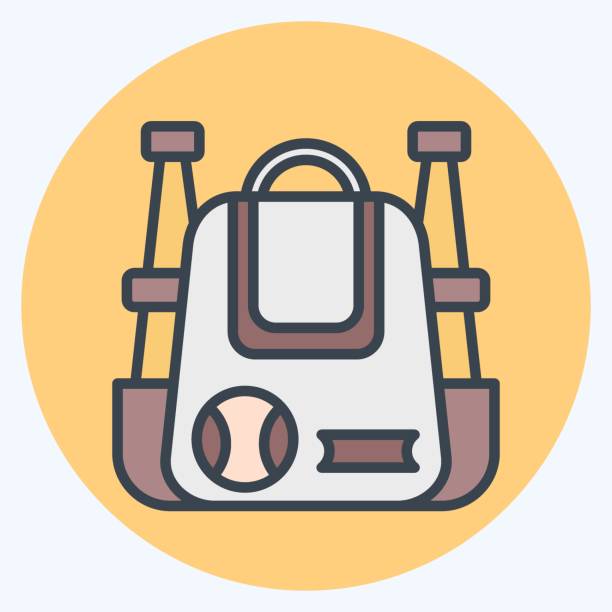 torba baseballowa icon. związane z symbolem baseballu. styl wiązania koloru. prosty projekt edytowalny. prosta ilustracja - baseball cap cap hat golf hat stock illustrations