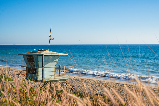Lifeguard Hut at the County Line Beach in Malibu along the California Coastline