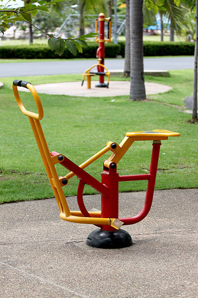istock Red and yellow Exercise equipment. 179589881