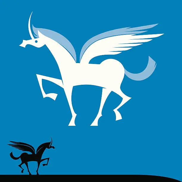 Vector illustration of unicorn silhouette