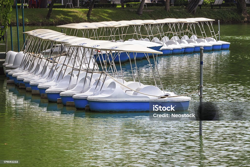 Pedal barcos bloqueada no Lago pacífica Marina, de equipamento - Royalty-free Admirar a Vista Foto de stock