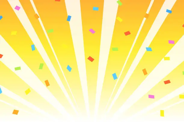 Vector illustration of Confetti and Gradient Radiant Background