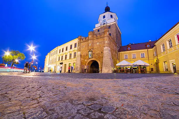 Lublin old town at night, Poland