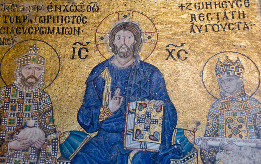 Mosaic icon of Saint Vladimir in Odessa Orthodox Christian Dormition monastery, Ukraine