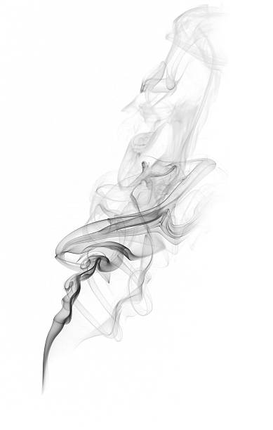 Black smoke pattern on a white background Textured smoke pattern on white background. incense photos stock pictures, royalty-free photos & images