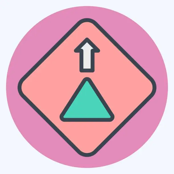 Vector illustration of Icon Give Way. related to Road Sign symbol. color mate style. simple design editable. simple illustration