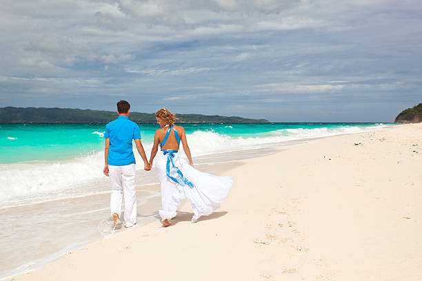 istock Loving wedding couple on beach 179596972