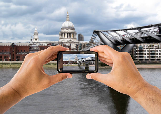istock photographing at ST Paul Cathedral and  Millennium Bridge 179597055